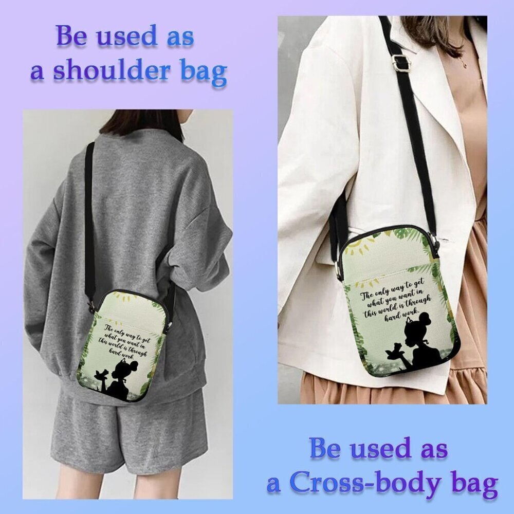 Canvas Crossbody Bag Women Cartoon Frog Gift Wallet Adjustable Strap - Picture 5 of 6